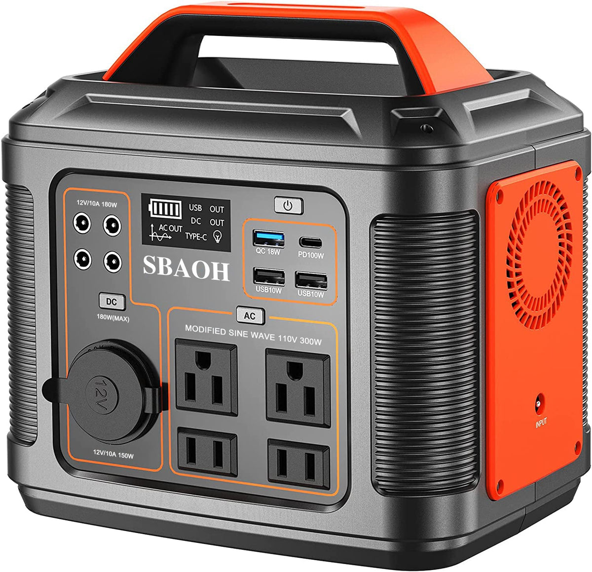 VOLTMAN | Portable Power Station P302,300W 296Wh Backup Lithium Battery,Solar Ge - VOLTMAN