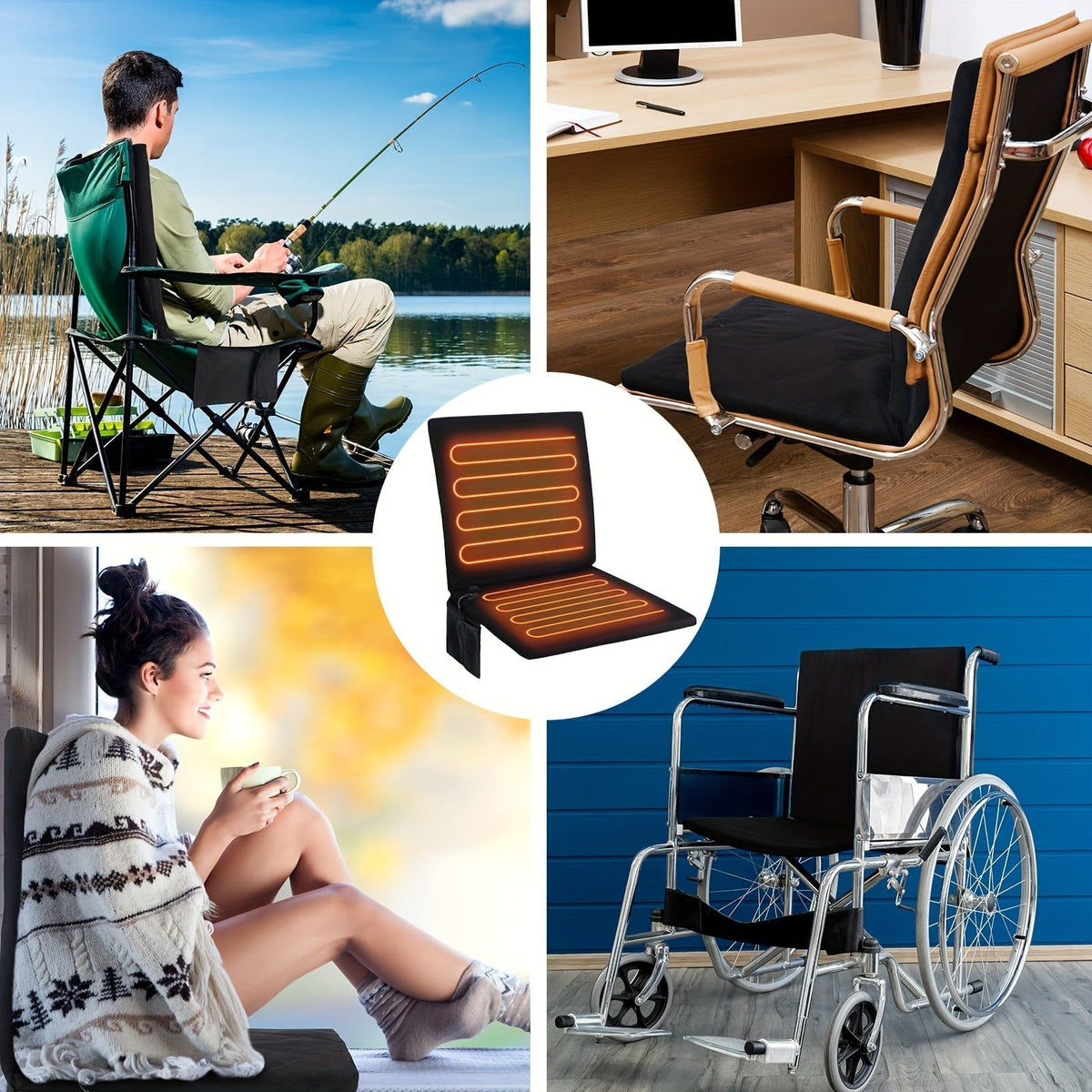 VOLTMAN | Portable Heated Foldable Seat Cushion with USB Power - VOLTMAN
