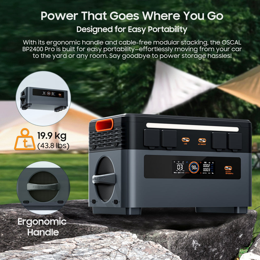 VOLTMAN | OSCAL PowerMax 1872Wh Portable Power Station with 2400W Output & Expan - VOLTMAN