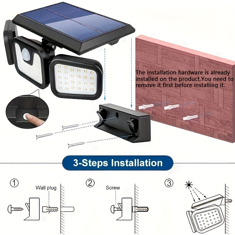 Solar Motion Sensor Outdoor Light with 74 LED - VOLTMAN