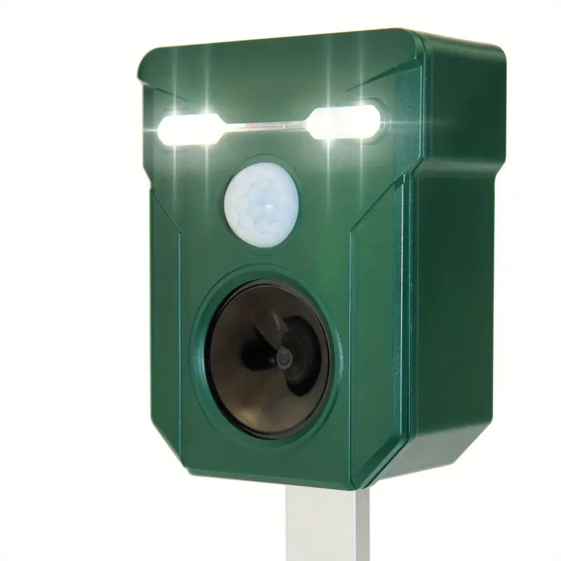 Ultrasonic Solar Animal Repeller with LED Lights & Motion Sensor - VOLTMAN