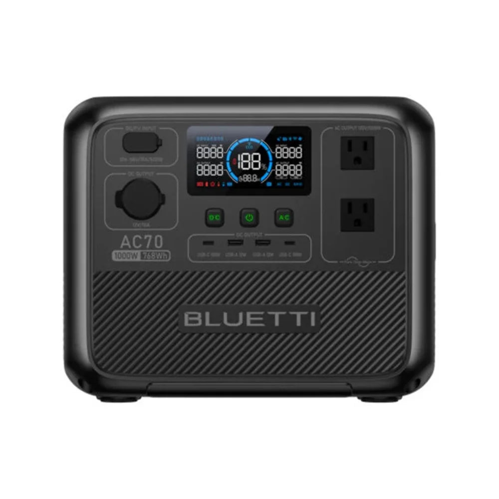 BLUETTI AC70 Portable Power Station | 1000W 768Wh, Generator for Road Trip, Off- - VOLTMAN