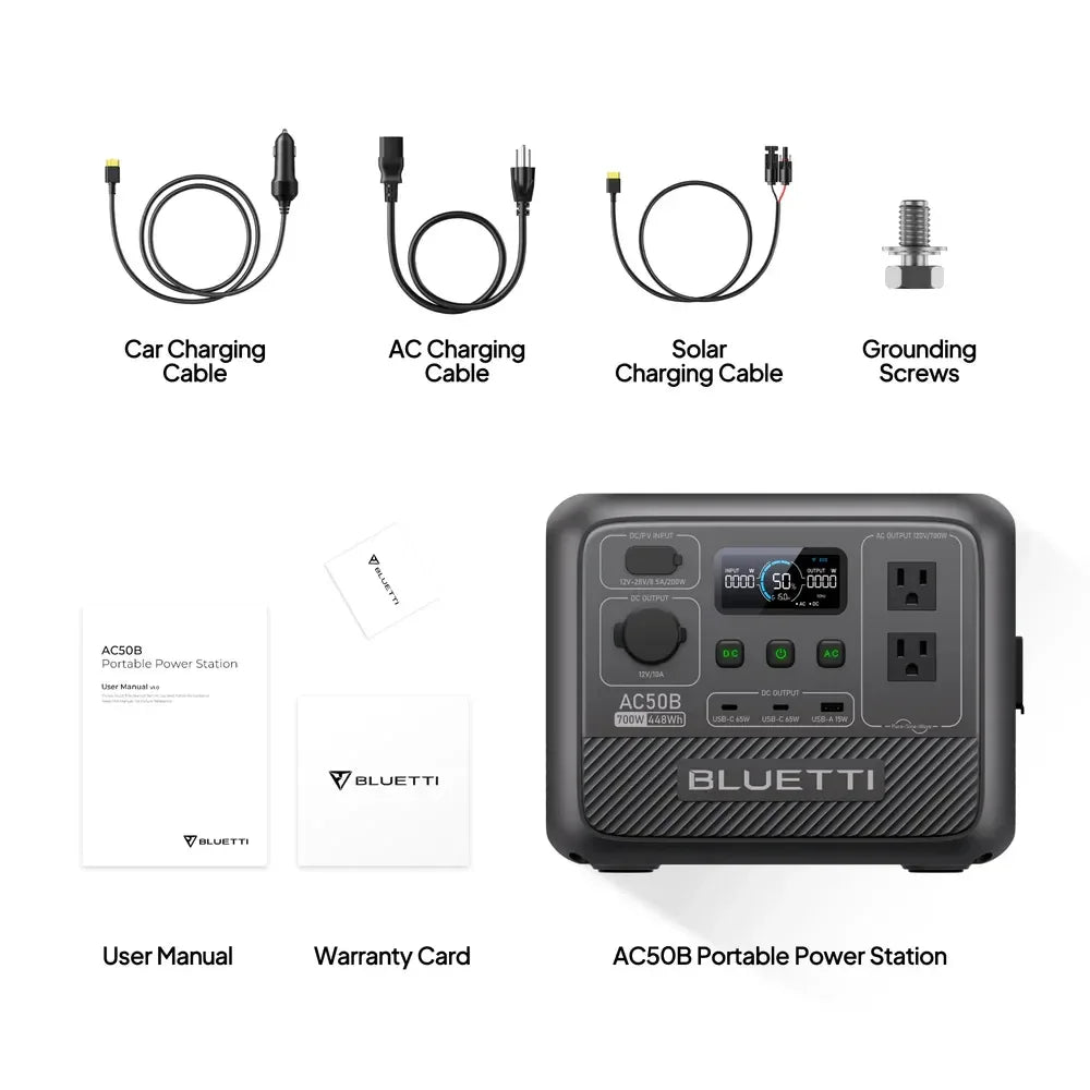 BLUETTI AC50B Portable Power Station | 700W 448Wh Compact Reliable Energy for Ou - VOLTMAN