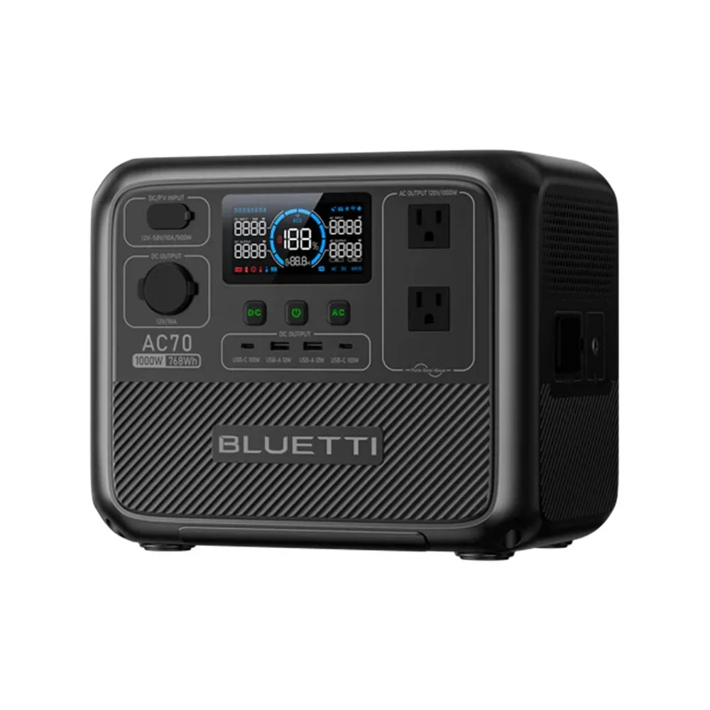 BLUETTI AC70 Portable Power Station | 1000W 768Wh, Generator for Road Trip, Off- - VOLTMAN