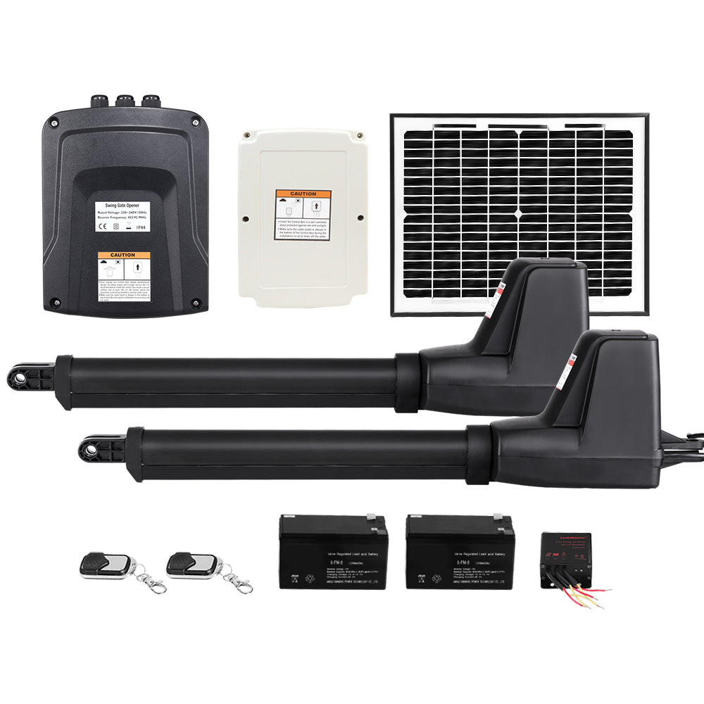 VOLTMAN | NNEDSZ Swing Gate Opener Auto Solar Power Electric Kit Remote Control  - VOLTMAN