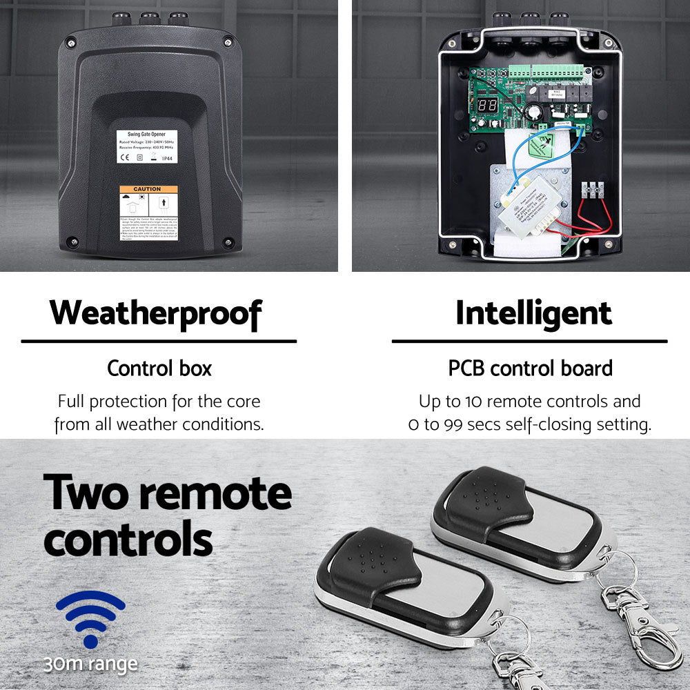 VOLTMAN | NNEDSZ Swing Gate Opener Auto Solar Power Electric Kit Remote Control  - VOLTMAN
