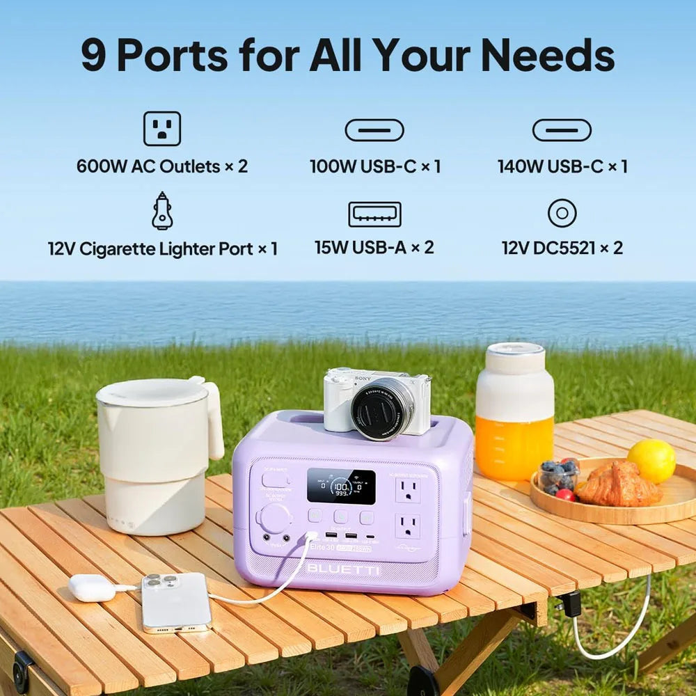 BLUETTI Elite 30 V2 Portable Power Station  Generator For Outdoor Camping Home E - VOLTMAN