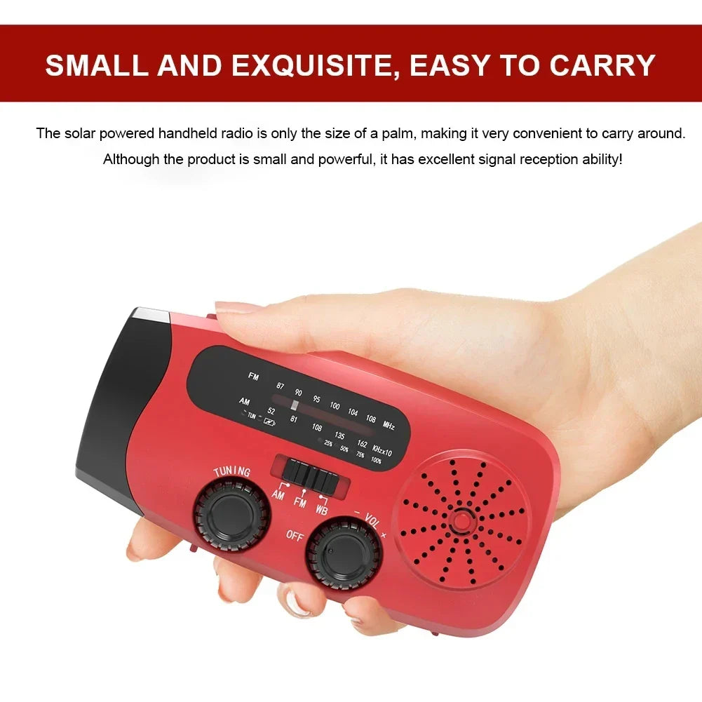 VOLTMAN | Solar Emergency Radio Power Bank Red - VOLTMAN