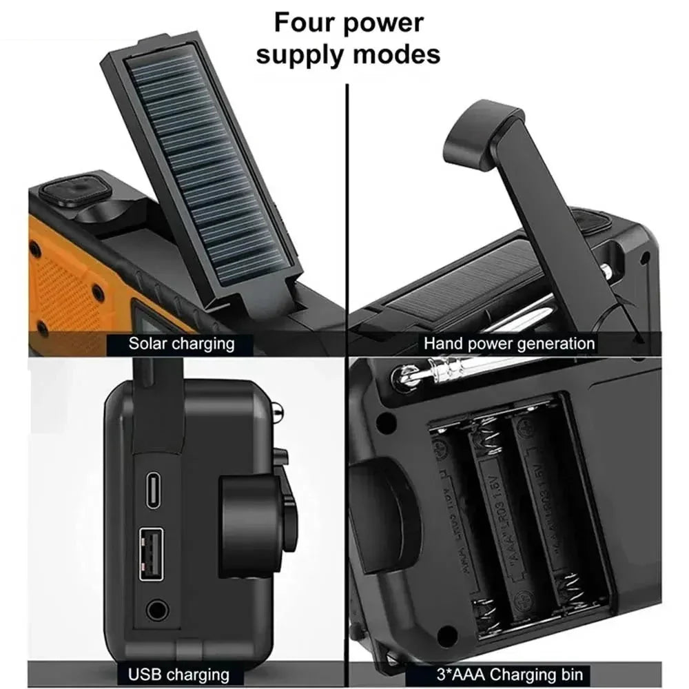 VOLTMAN | Portable Emergency Solar Power Radio Yellow - VOLTMAN