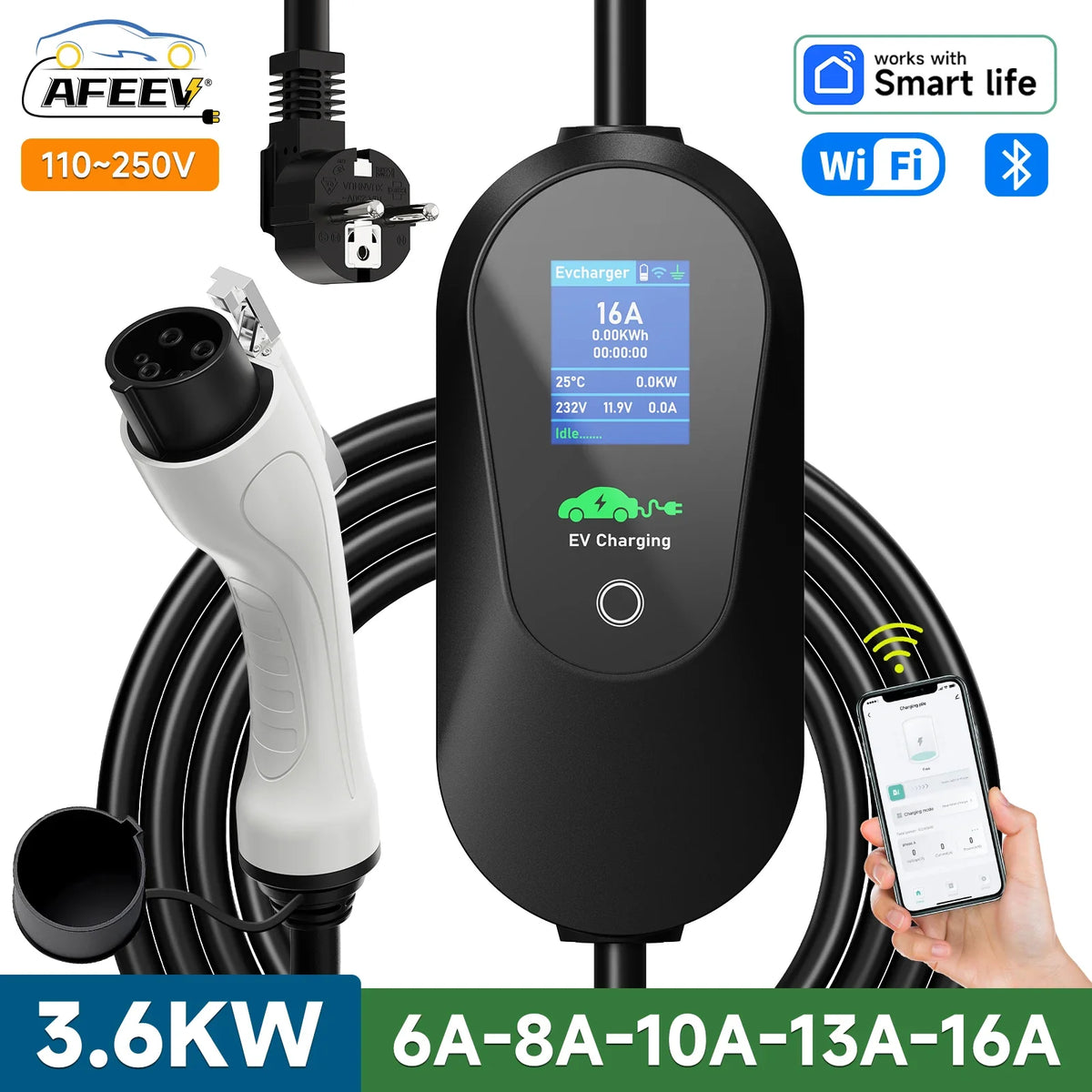 VOLTMAN | Portable EV Charger 3.6KW WiFi - VOLTMAN