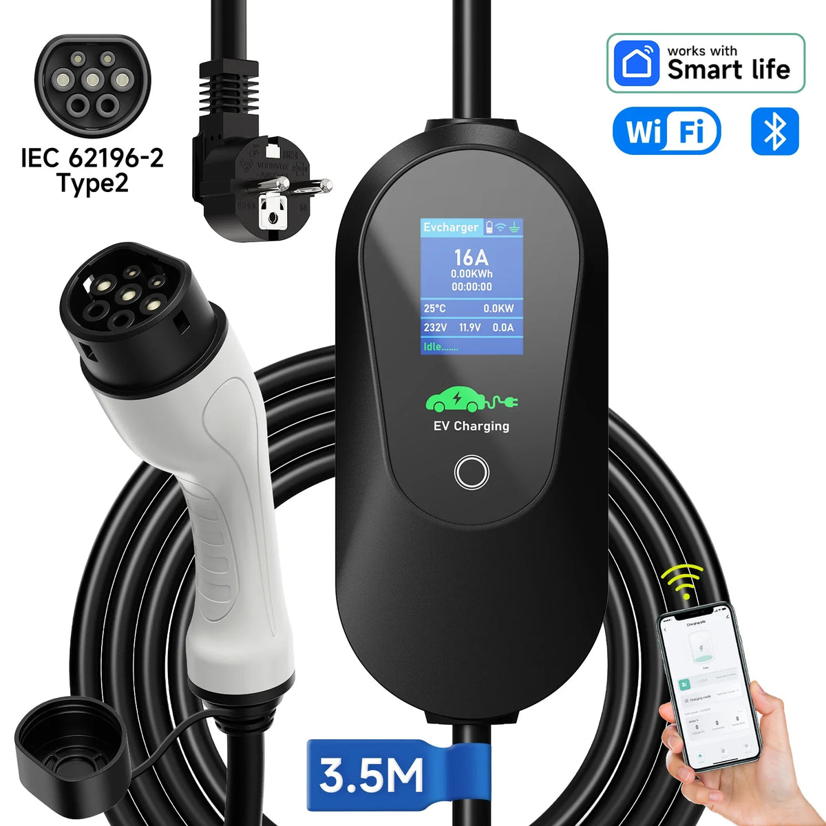 VOLTMAN | Portable EV Charger 3.6KW WiFi - VOLTMAN