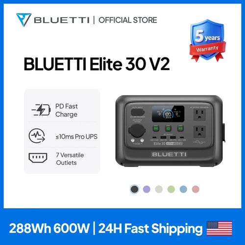 BLUETTI Elite 30 V2 Portable Power Station  Generator For Outdoor Camping Home E - VOLTMAN