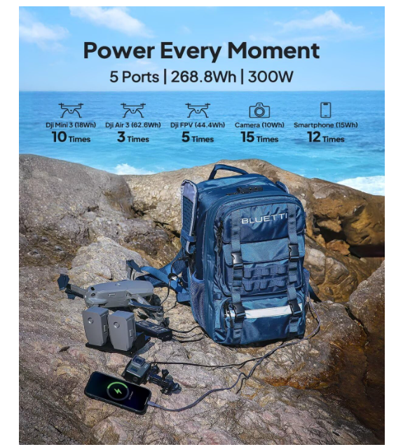 BLUETTI BluePack2 42L Power Storage Backpack for Handsfree Portable Power Statio - VOLTMAN