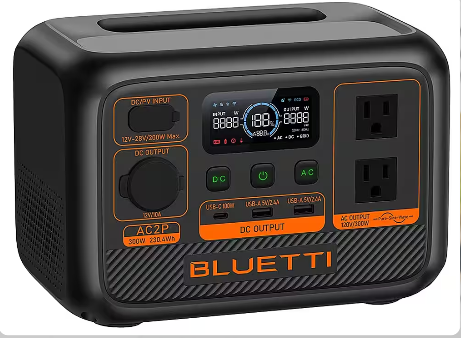 VOLTMAN | BLUETTI AC2P Portable Power Station 230.4Wh LiFePO4 300W Pure Sine Wav - VOLTMAN