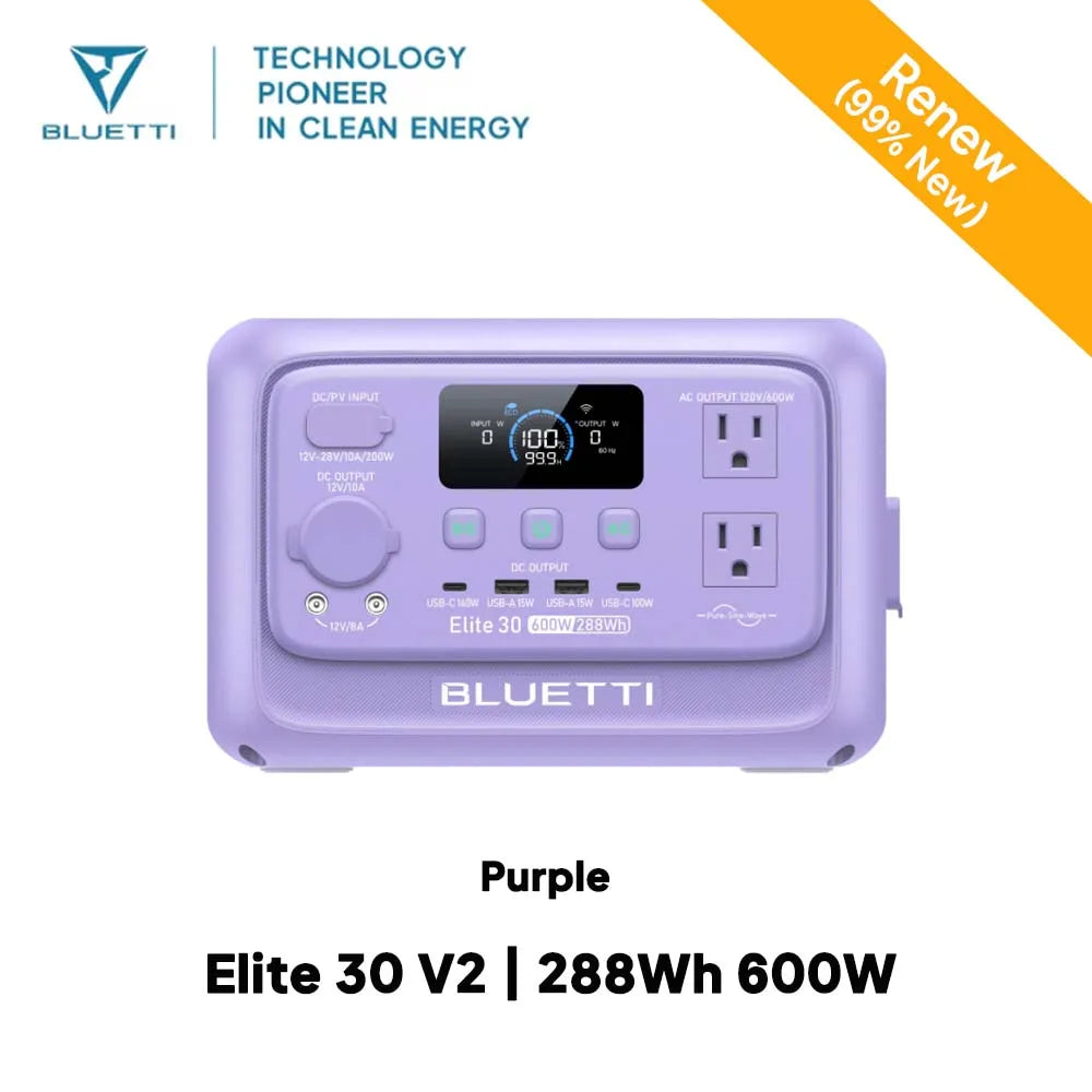 BLUETTI Elite 30 V2 Portable Power Station  Generator For Outdoor Camping Home E - VOLTMAN