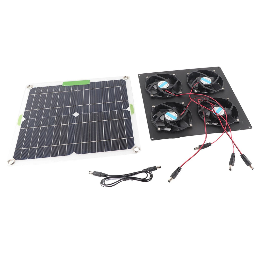 VOLTMAN | Solar Panel Fan Kit Waterproof Monocrystalline Silicon Solar Fan 4 Por - VOLTMAN