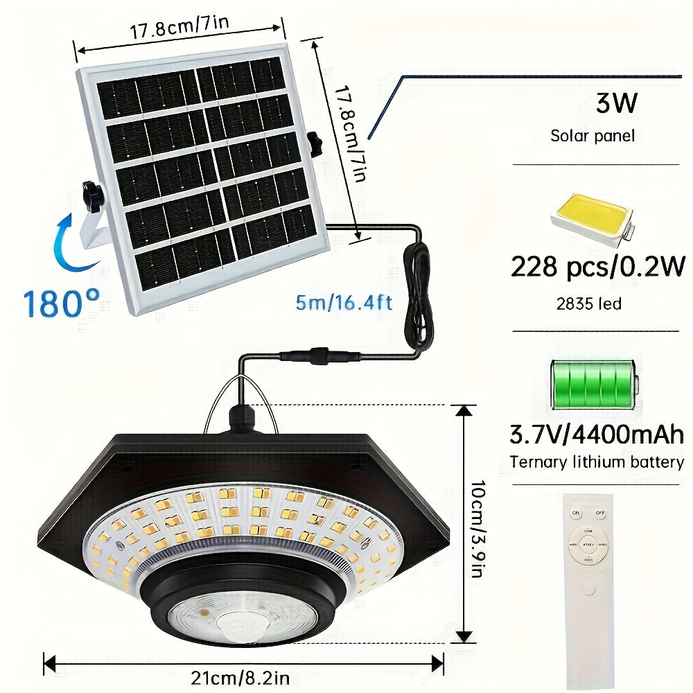 Solar LED Pendant Light with Remote & Motion Sensor - VOLTMAN