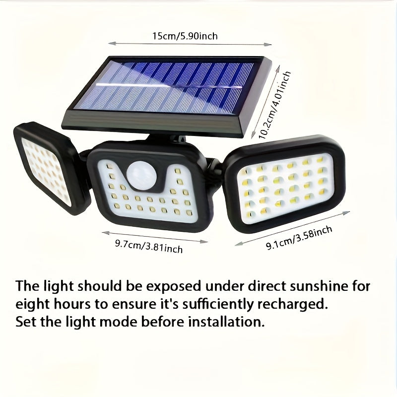 Solar Motion Sensor Outdoor Light with 74 LED - VOLTMAN