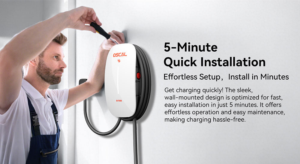 OSCAL EV7000 Level 2 EV Charger Ã¢â‚¬â€œ 7kW 32A Smart Home Charging Station - VOLTMAN