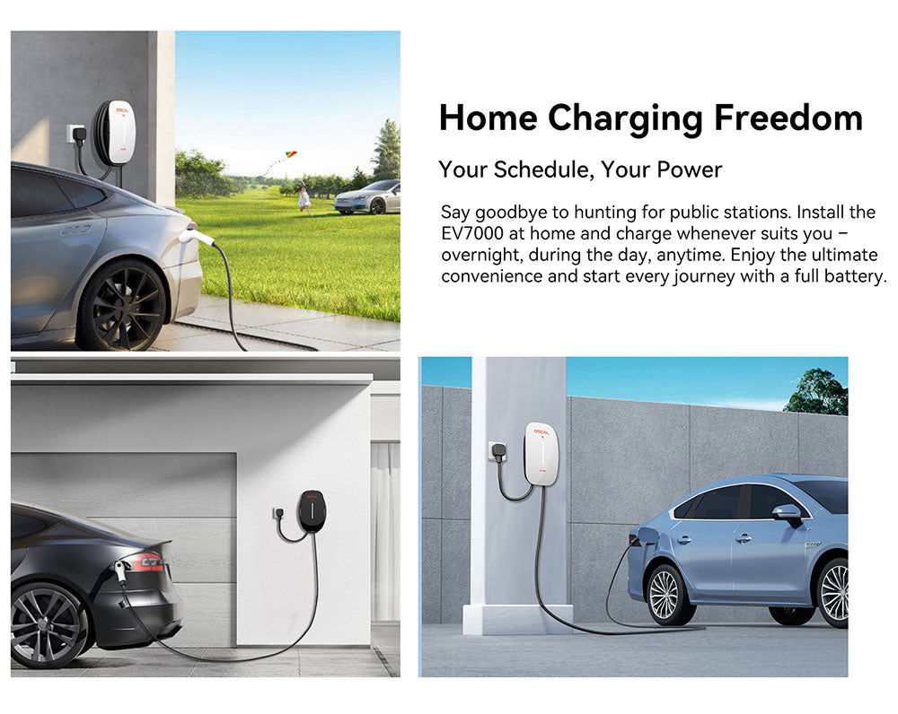 OSCAL EV7000 Level 2 EV Charger Ã¢â‚¬â€œ 7kW 32A Smart Home Charging Station - VOLTMAN