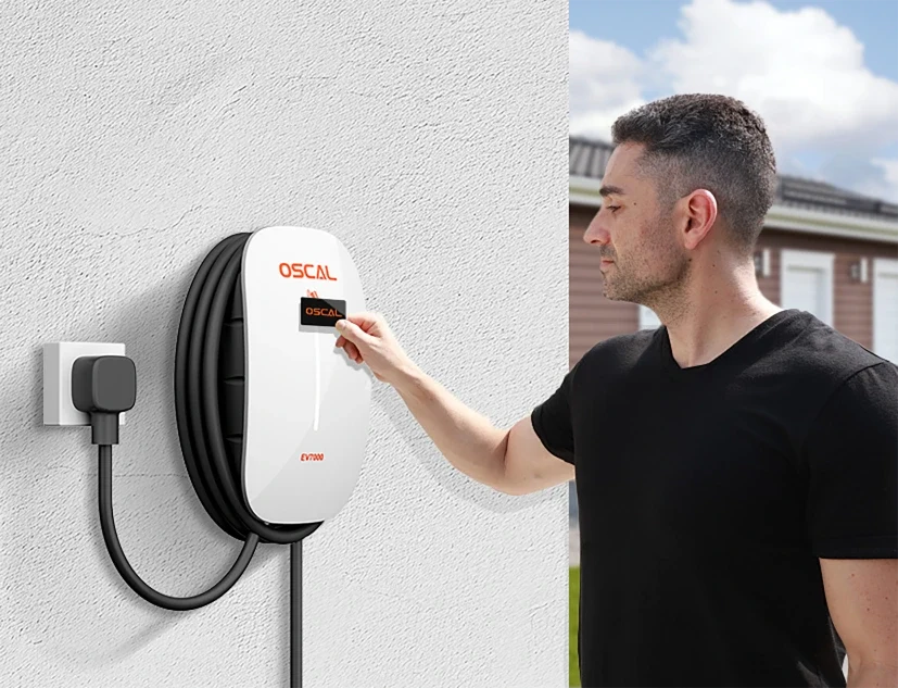 OSCAL EV7000 Level 2 EV Charger Ã¢â‚¬â€œ 7kW 32A Smart Home Charging Station - VOLTMAN