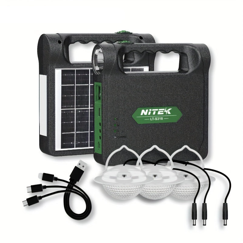VOLTMAN | 6000mAh Portable Solar Generator Kit with LED Lights - VOLTMAN